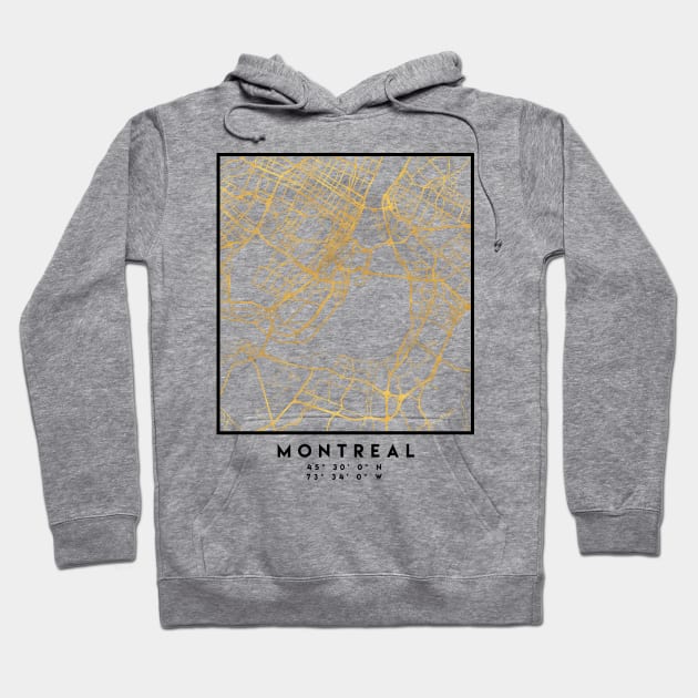 MONTREAL CANADA CITY STREET MAP ART Hoodie by deificusArt